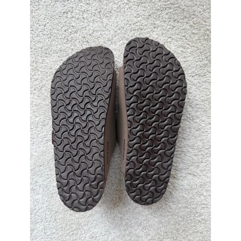 Birkenstock Arizona Sandals 34 L3 Mocha Brown Birko-Flor Two Strap Slides